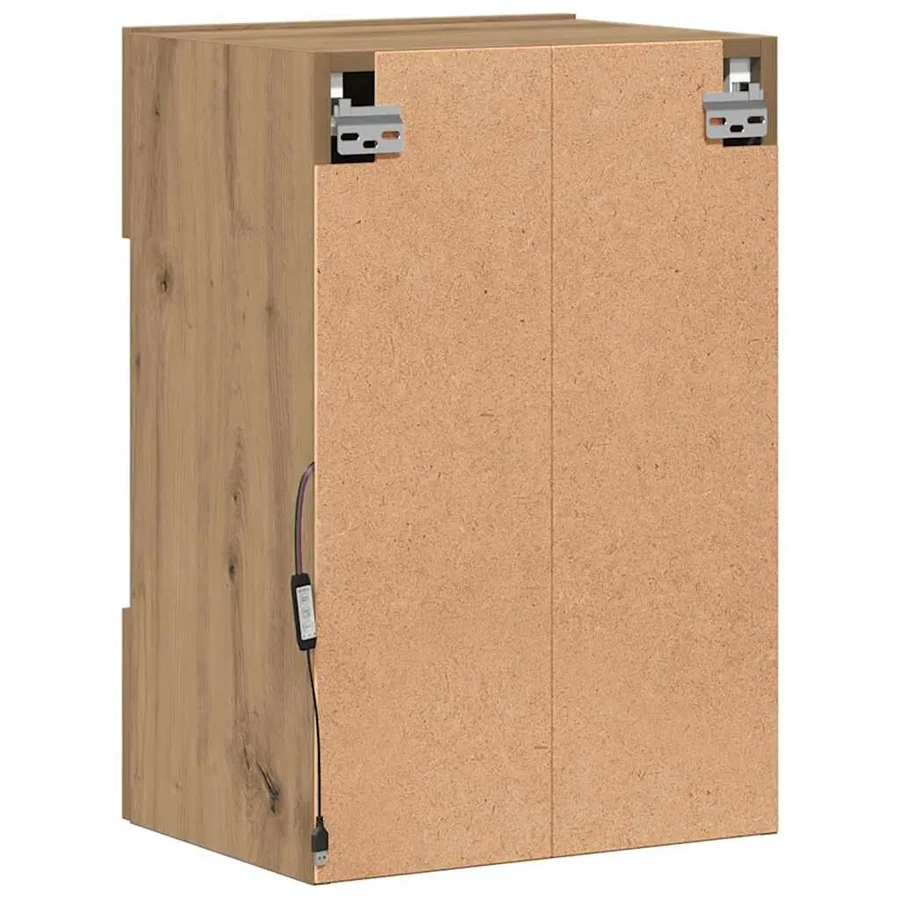 Meubles muraux avec lumières LED pour TV 2 pcs chêne artisanal - 8