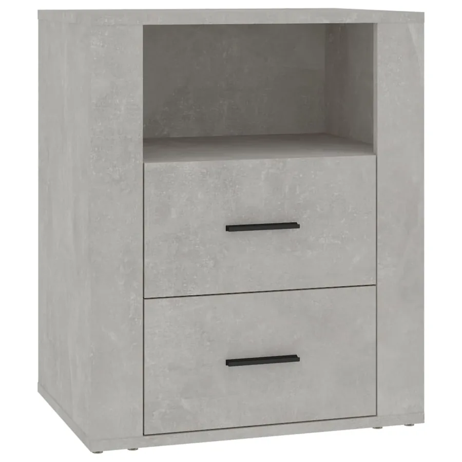 Table de chevet Gris béton 50x36x60 cm Bois d'ingénierie - 2