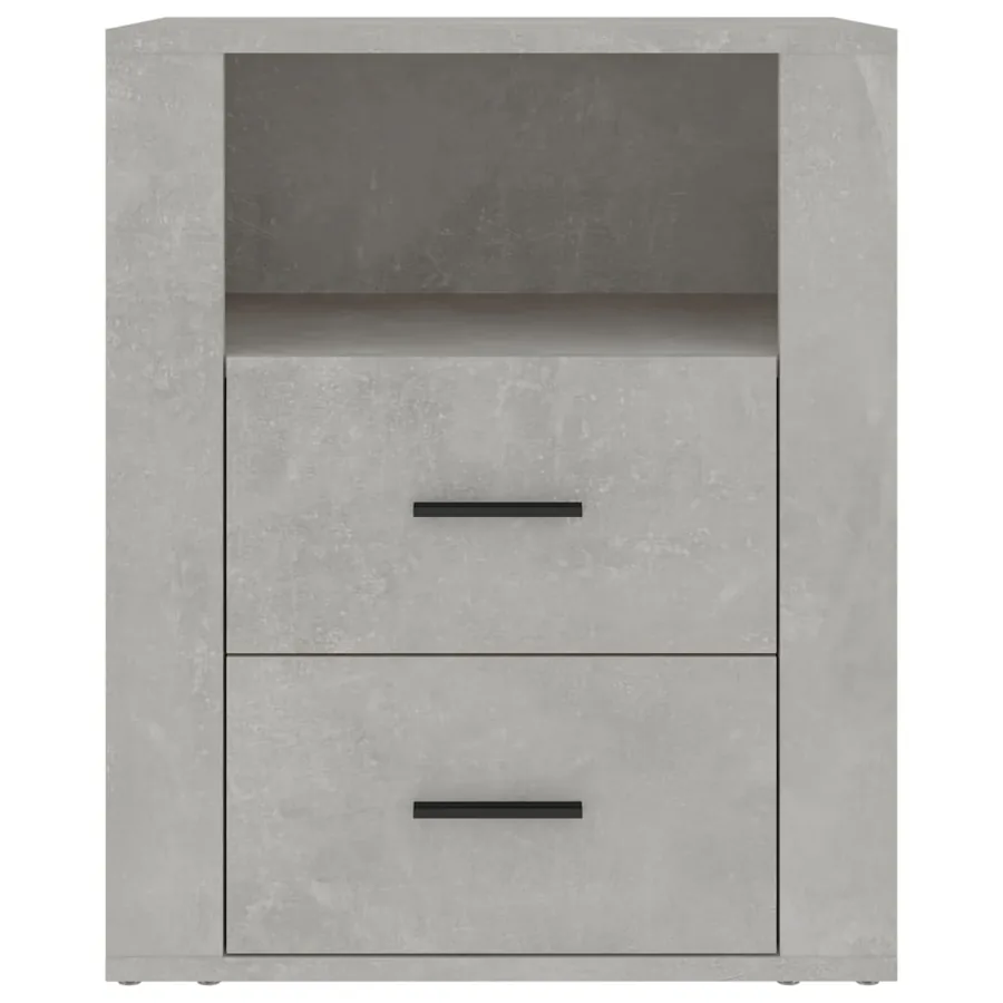 Table de chevet Gris béton 50x36x60 cm Bois d'ingénierie - 6