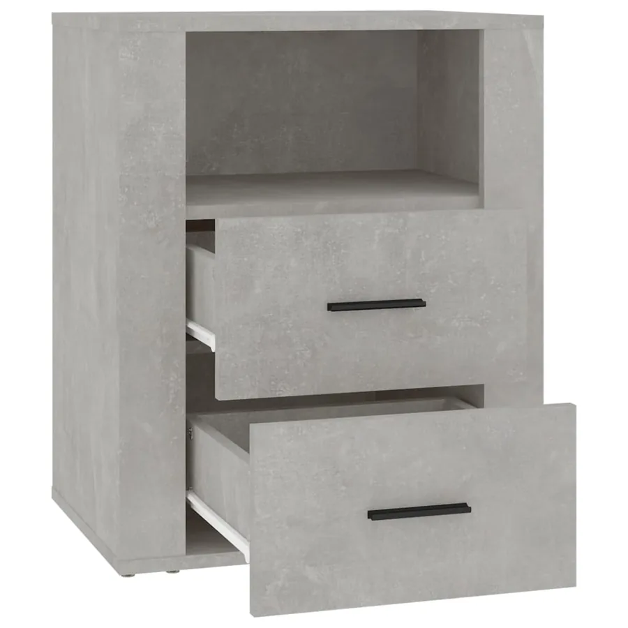 Table de chevet Gris béton 50x36x60 cm Bois d'ingénierie - 7