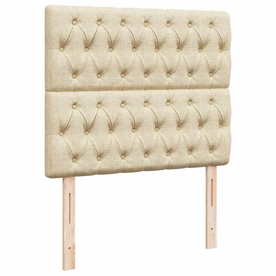 Cadre de lit ottoman avec matelas crème 120x200cm tissu - 9