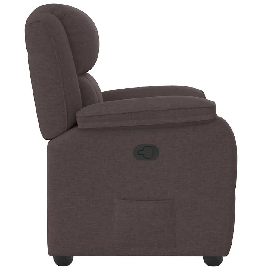 Fauteuil inclinable Marron foncé Tissu - 4