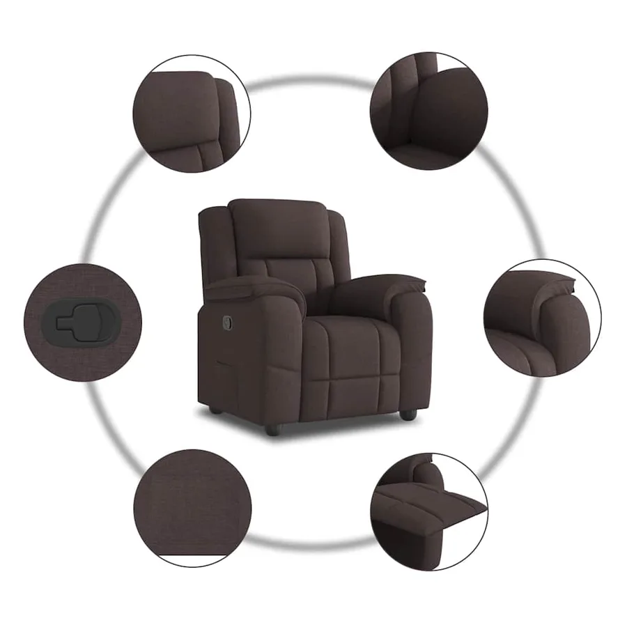 Fauteuil inclinable Marron foncé Tissu - 7