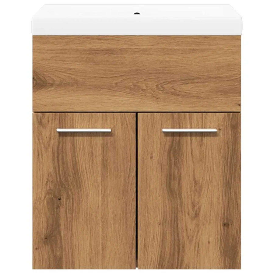 Ensemble de meubles salle de bain 2 pcs bois d'ingénierie - 4