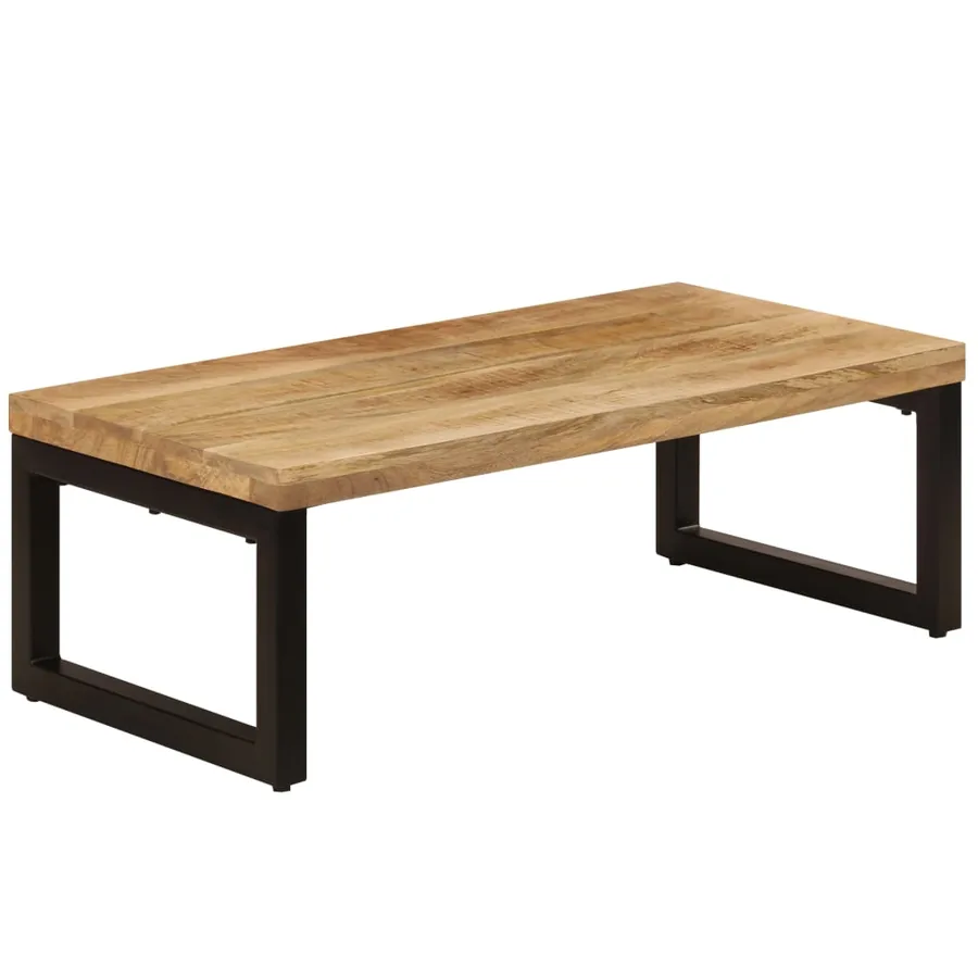 Table basse 100x50x35 cm Bois de manguier solide et acier - 10
