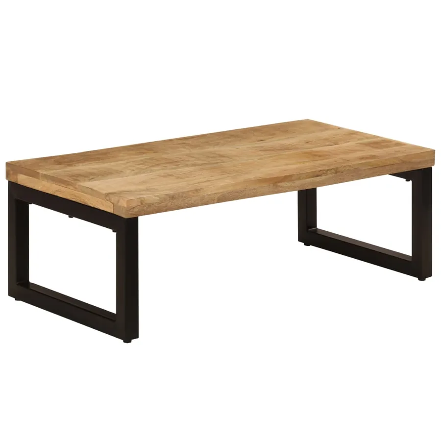 Table basse 100x50x35 cm Bois de manguier solide et acier - 11