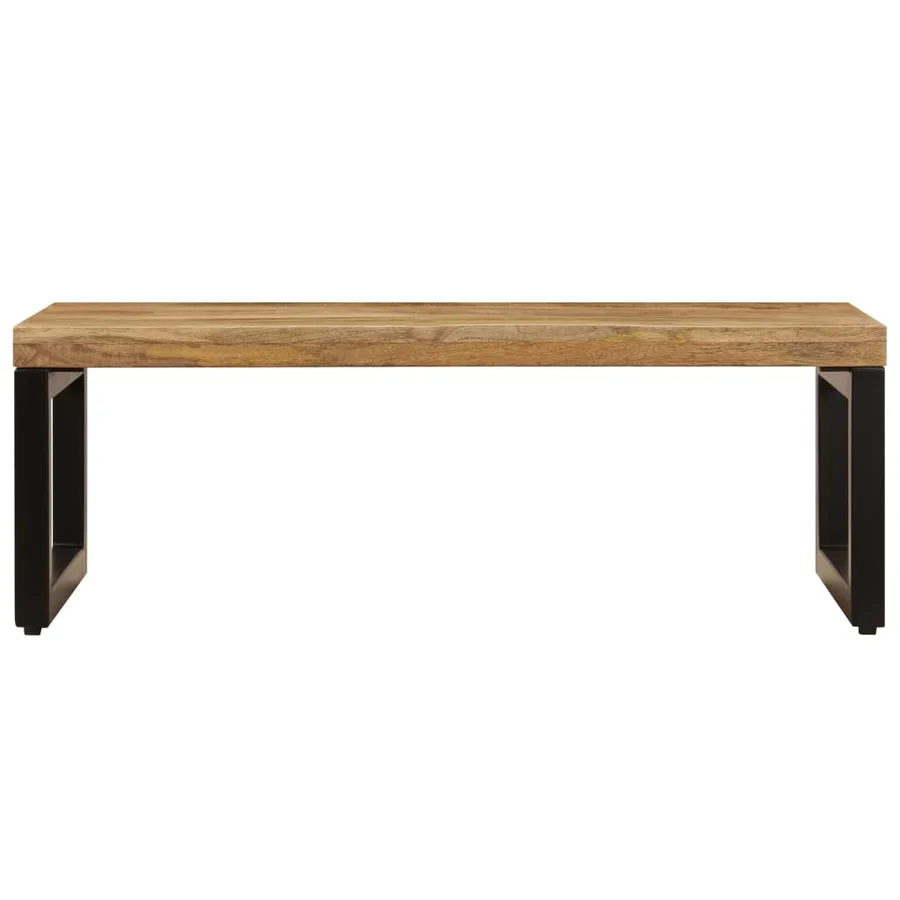 Table basse 100x50x35 cm Bois de manguier solide et acier - 3