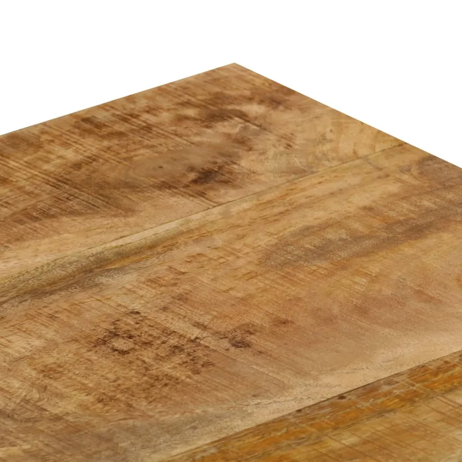 Table basse 100x50x35 cm Bois de manguier solide et acier - 5
