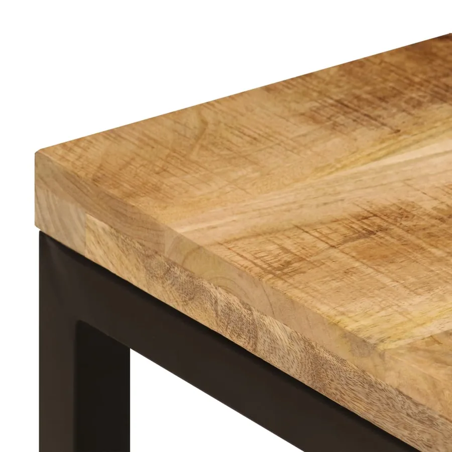 Table basse 100x50x35 cm Bois de manguier solide et acier - 6