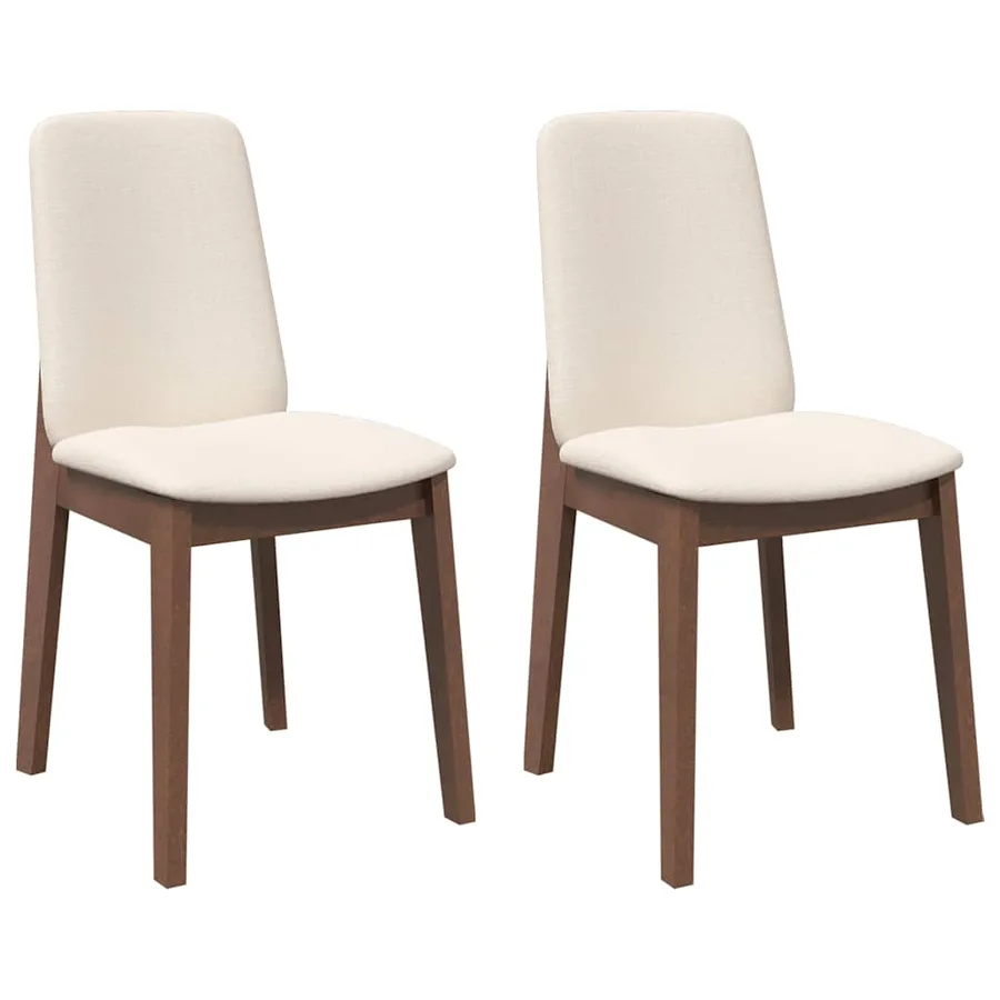 Chaises à manger coussins 2 pcs marron bois massif caoutchouc - 2