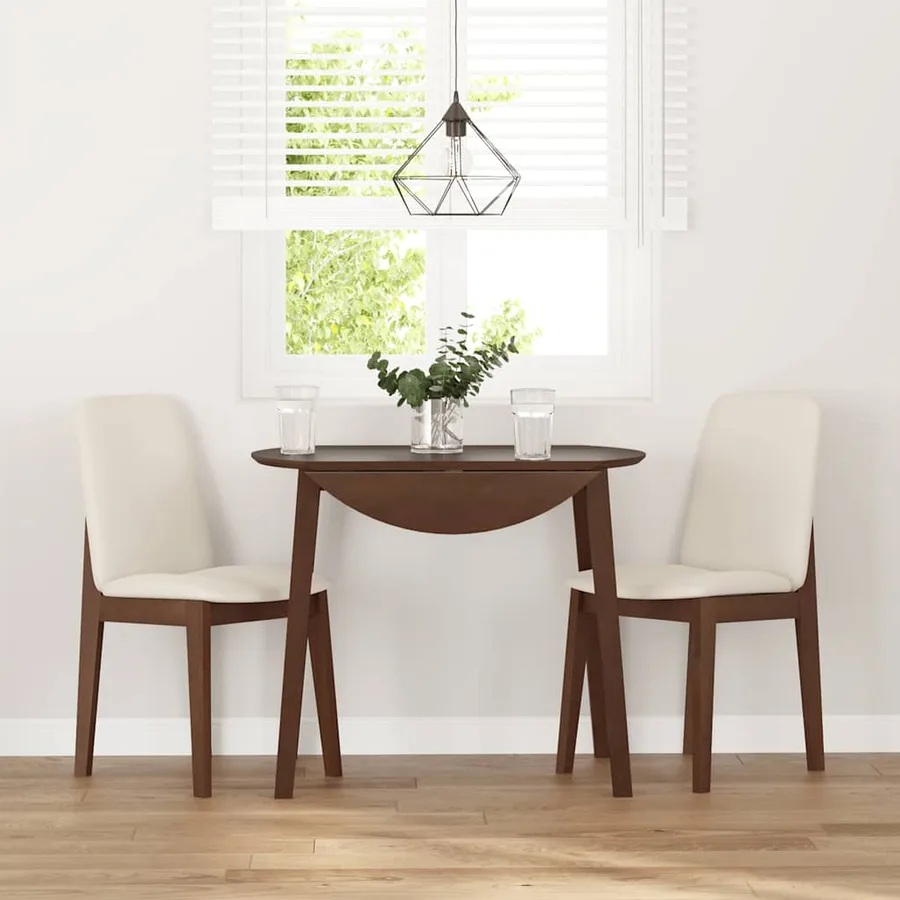 Chaises à manger coussins 2 pcs marron bois massif caoutchouc - 3