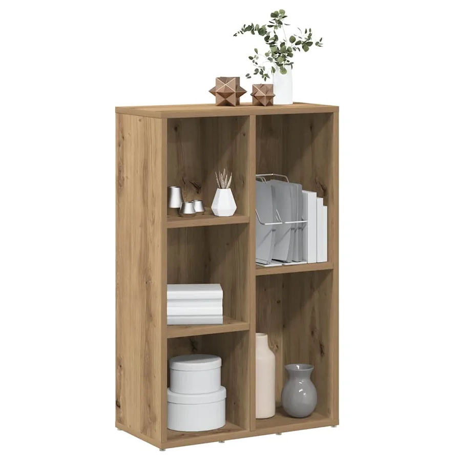 Bibliothèque chêne artisanal 50x25x80 cm bois d'ingénierie - 4