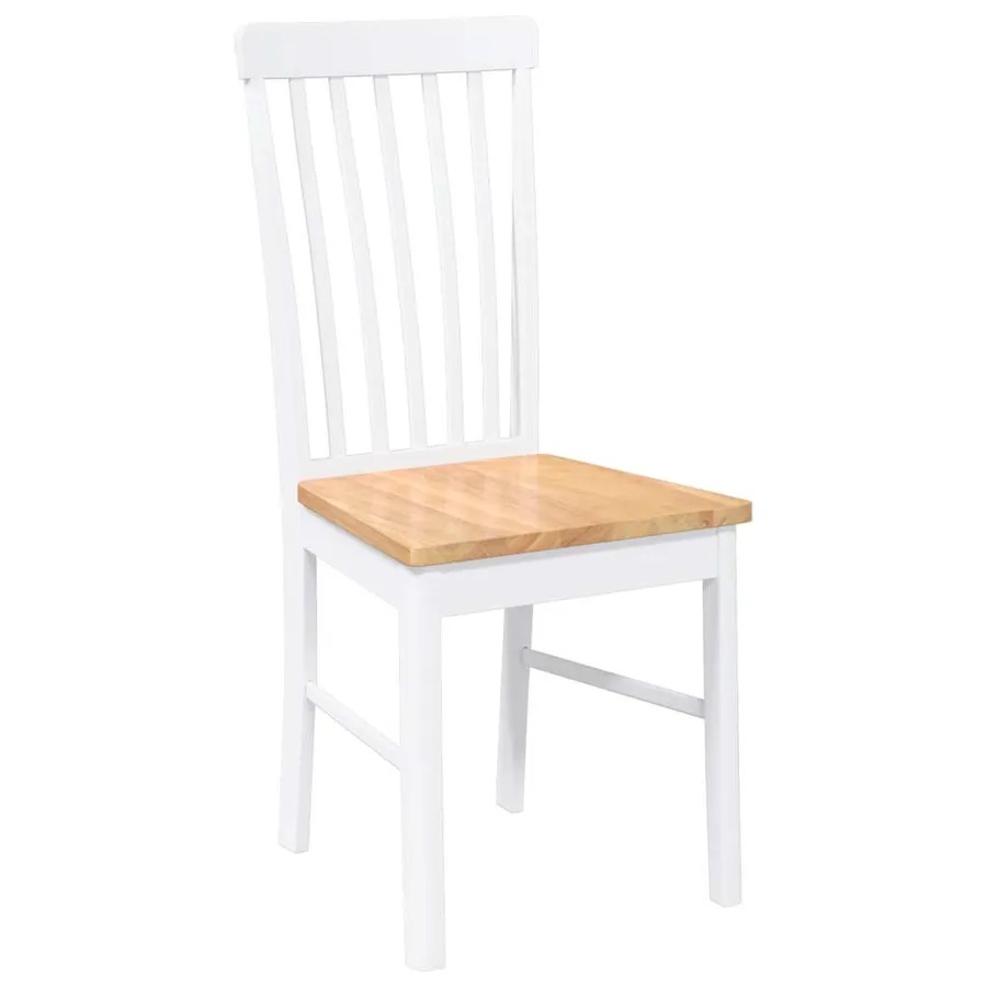 Chaises à manger 2 pcs blanc bois massif caoutchouc - 4