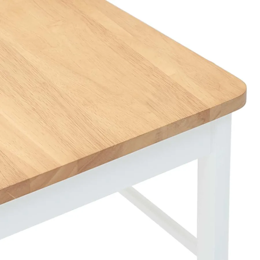 Chaises à manger 2 pcs blanc bois massif caoutchouc - 8