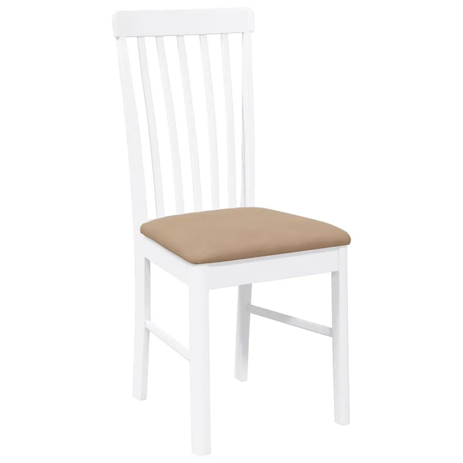 Chaises à manger coussins 2 pcs blanc bois massif caoutchouc - 4