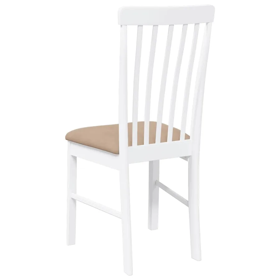 Chaises à manger coussins 2 pcs blanc bois massif caoutchouc - 7