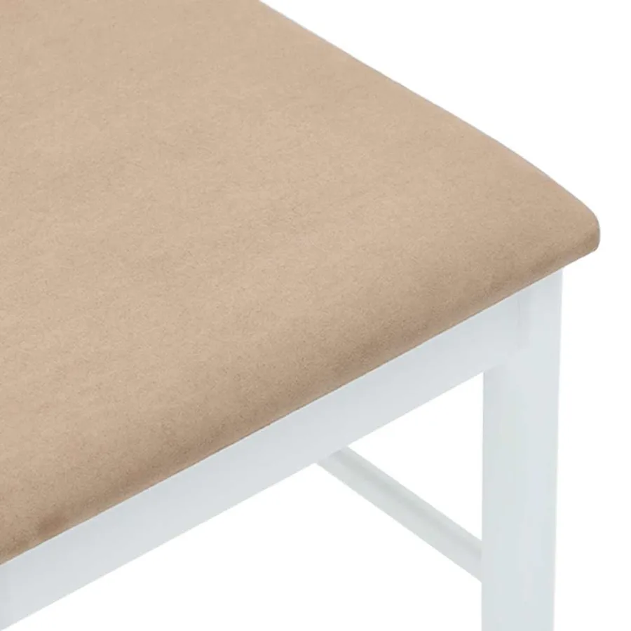 Chaises à manger coussins 2 pcs blanc bois massif caoutchouc - 8