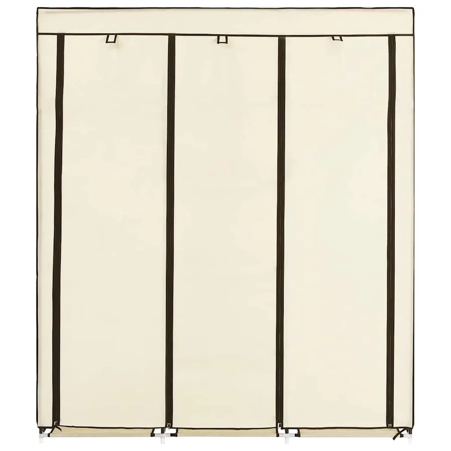 Armoire avec compartiments et barres Crème 150x45x175 cm Tissu - 4