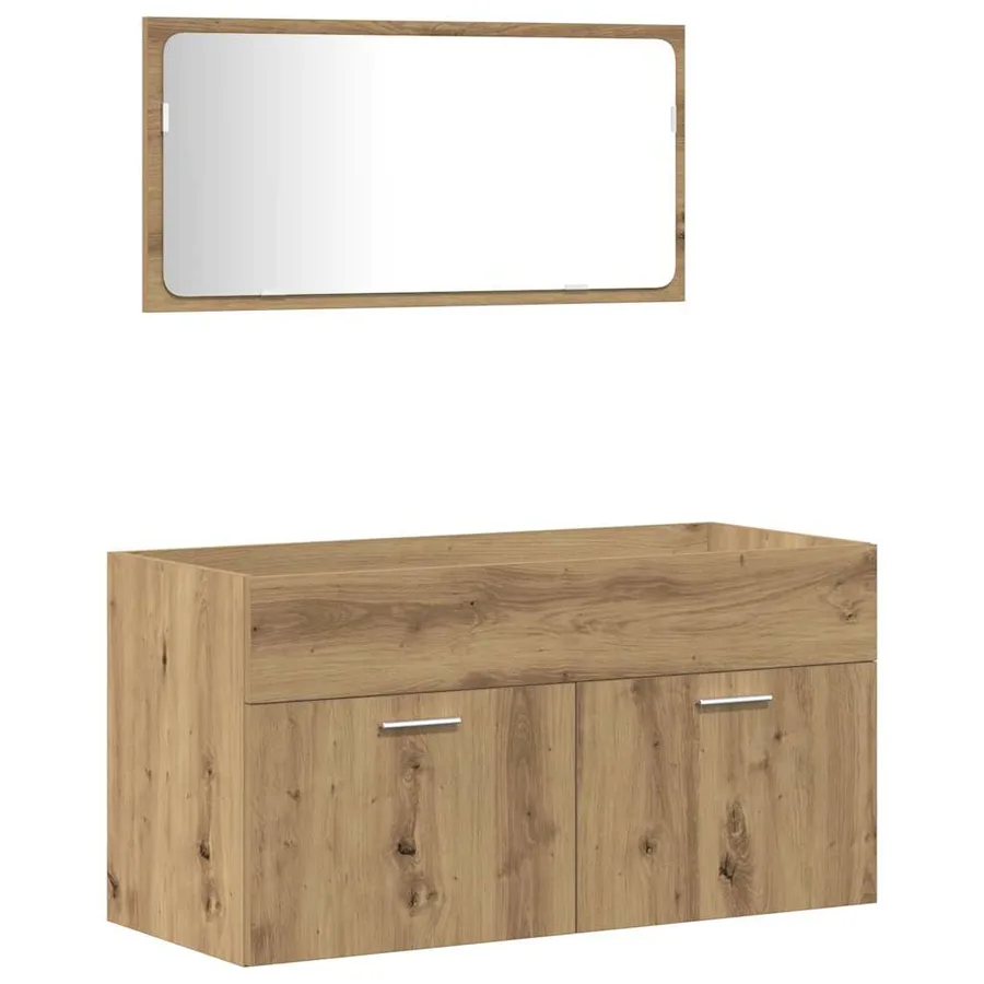 Ensemble de meubles salle de bain 4 pcs bois d'ingénierie - 7