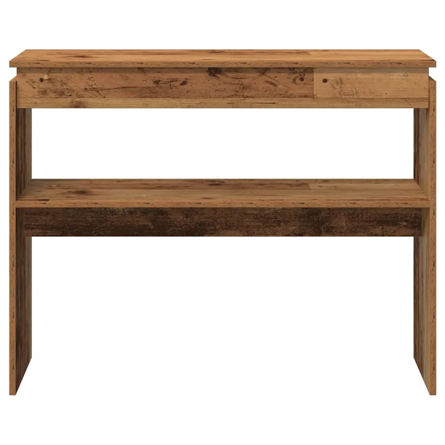 Table console vieux bois 102x30x80 cm bois d'ingénierie - 4