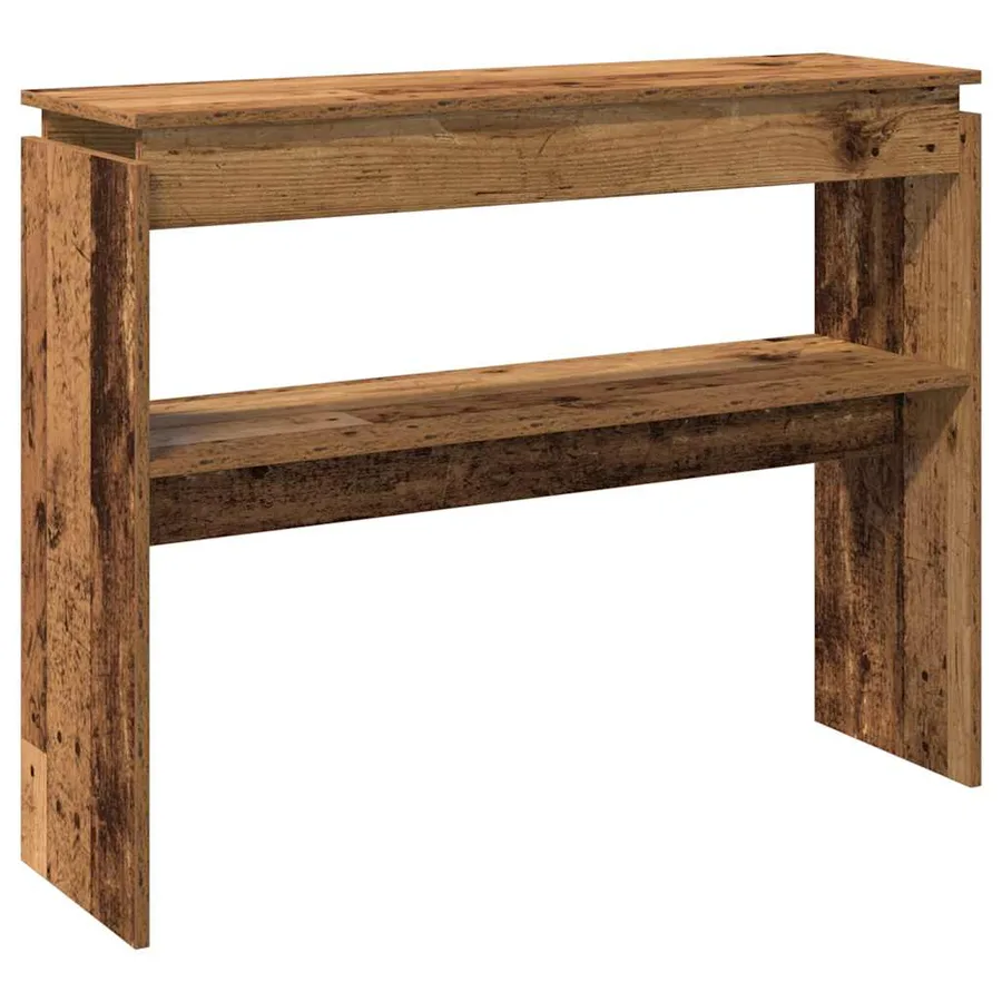 Table console vieux bois 102x30x80 cm bois d'ingénierie - 5