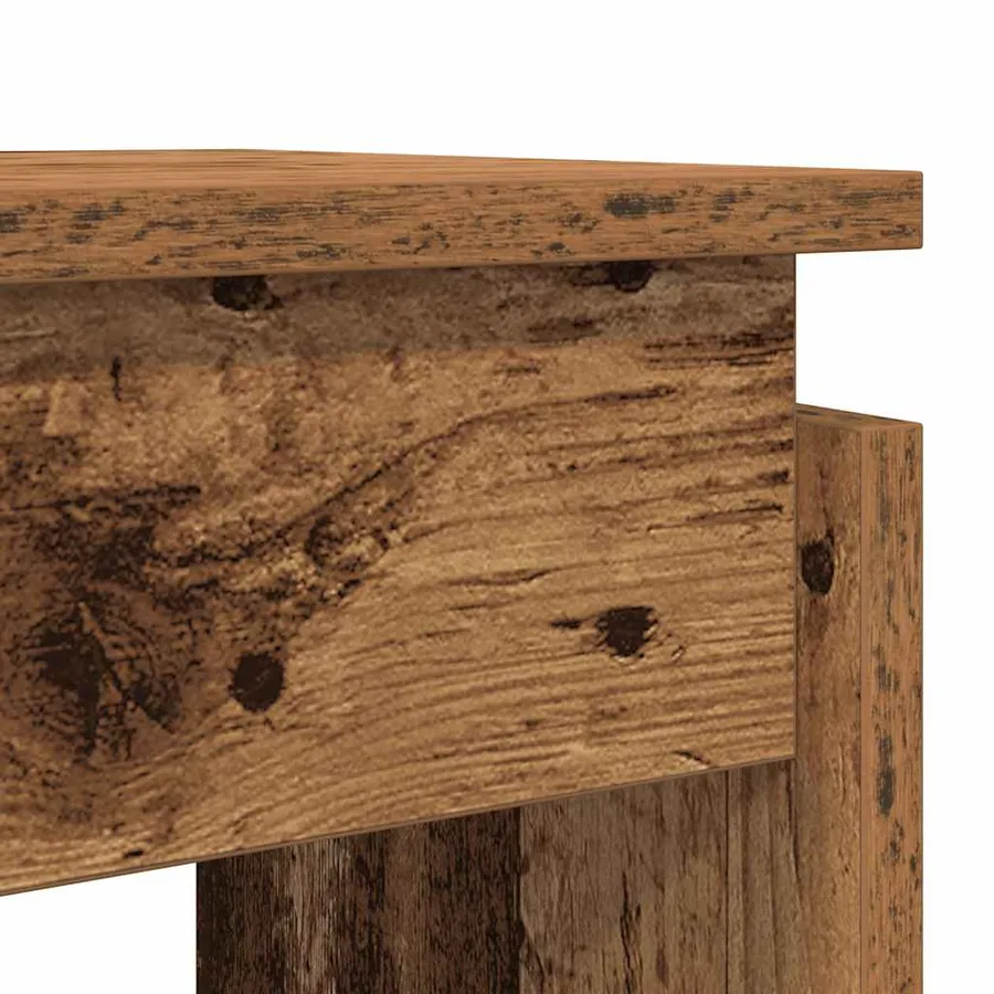 Table console vieux bois 102x30x80 cm bois d'ingénierie - 7