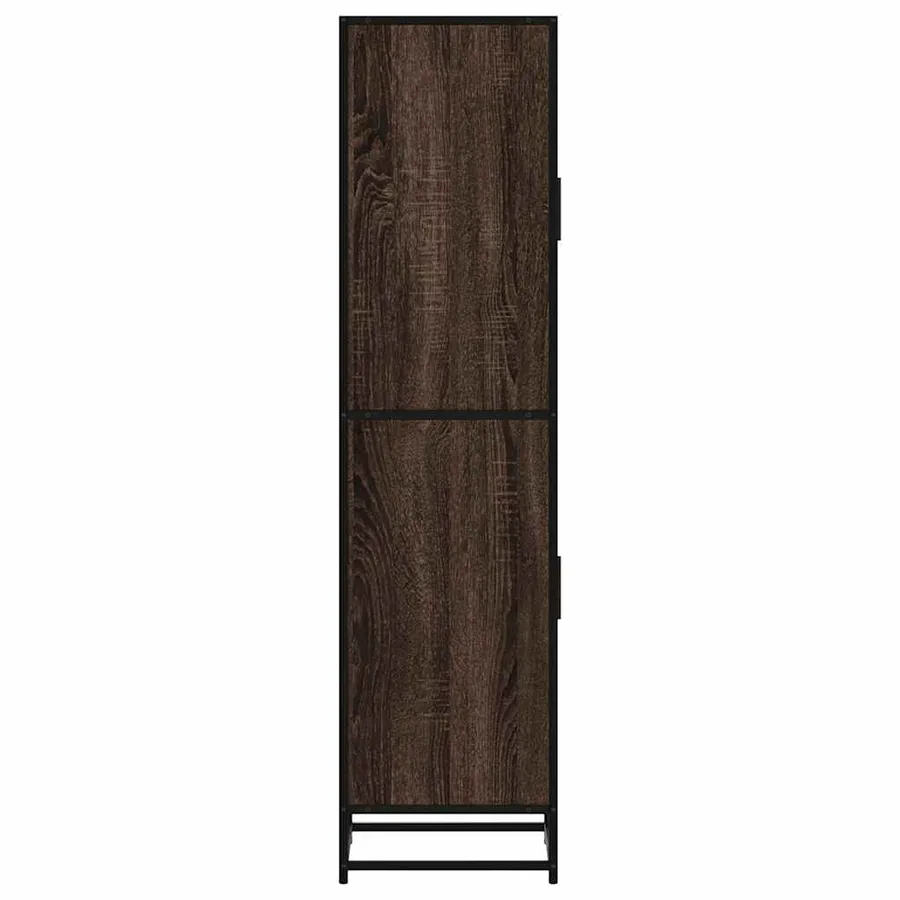 Buffet haut chêne marron 35,5x35x139 cm bois d'ingénierie métal - 6