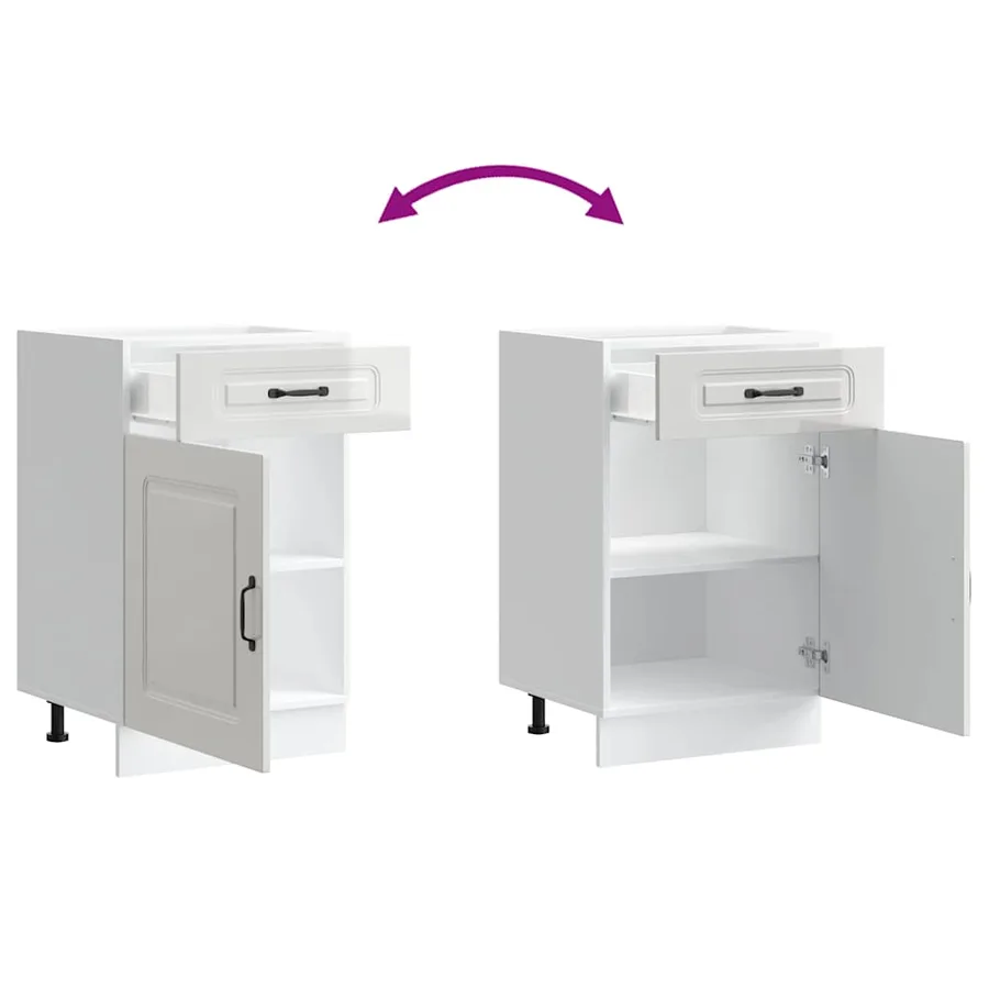 Armoire de cuisine Kalmar blanc brillant bois ingénierie - 9