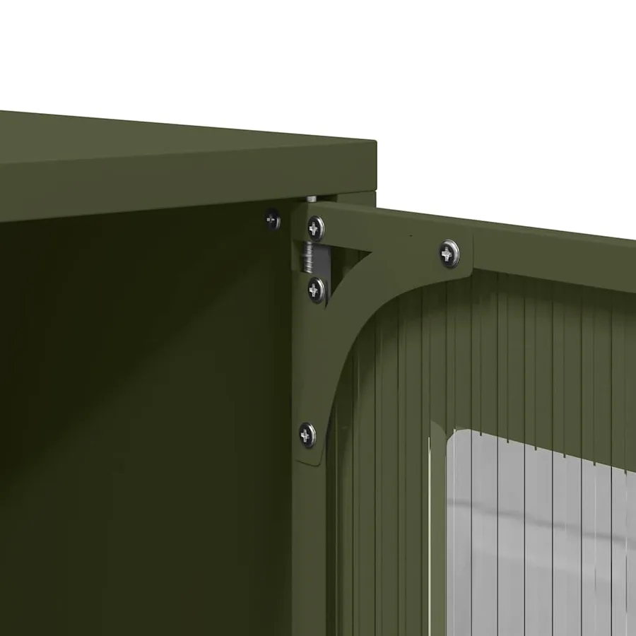 Meuble TV vert olive 68x39x60,5 cm acier laminé à froid - 10