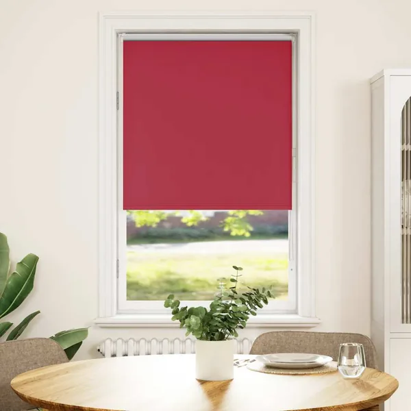 Store enrouleur occultant rouge largeur du tissu 80,7 cm