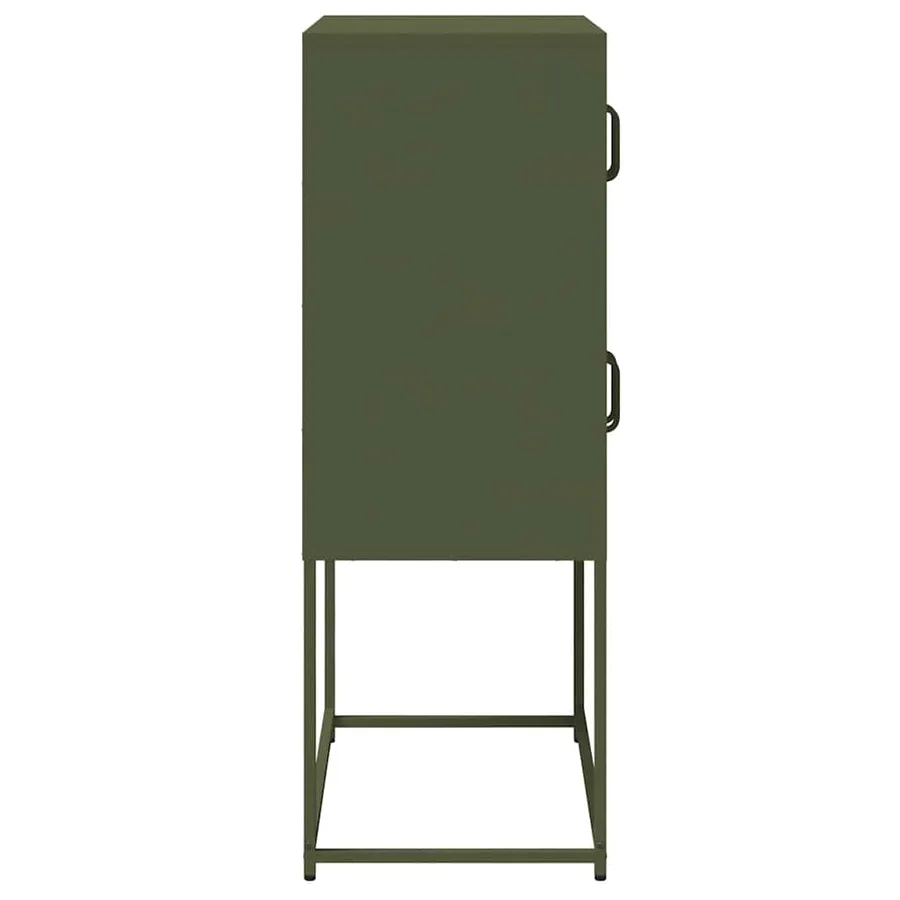 Buffet haut vert olive 68x39x107 cm acier - 7
