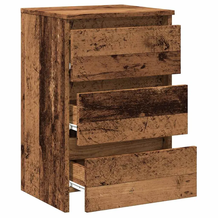 Table de chevet vieux bois 40x35x62,5 cm bois d'ingénierie - 9