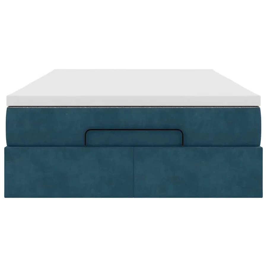Cadre de lit ottoman avec matelas bleu foncé 120x200 cm velours - 6