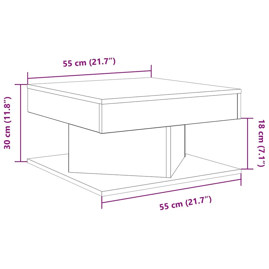 Table basse vieux bois 55x55x30 cm bois d'ingénierie - 9