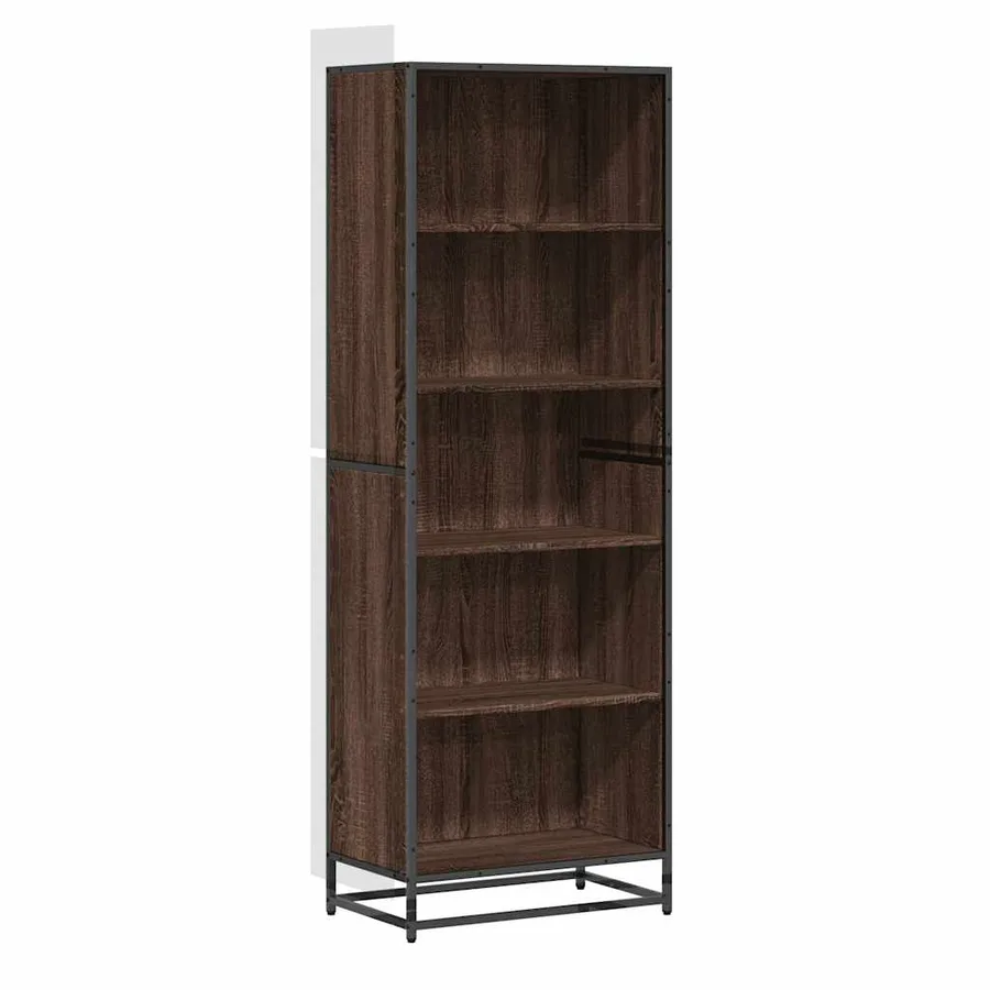 Bibliothèque chêne marron 60x35x170,5 cm bois d'ingénierie - 2