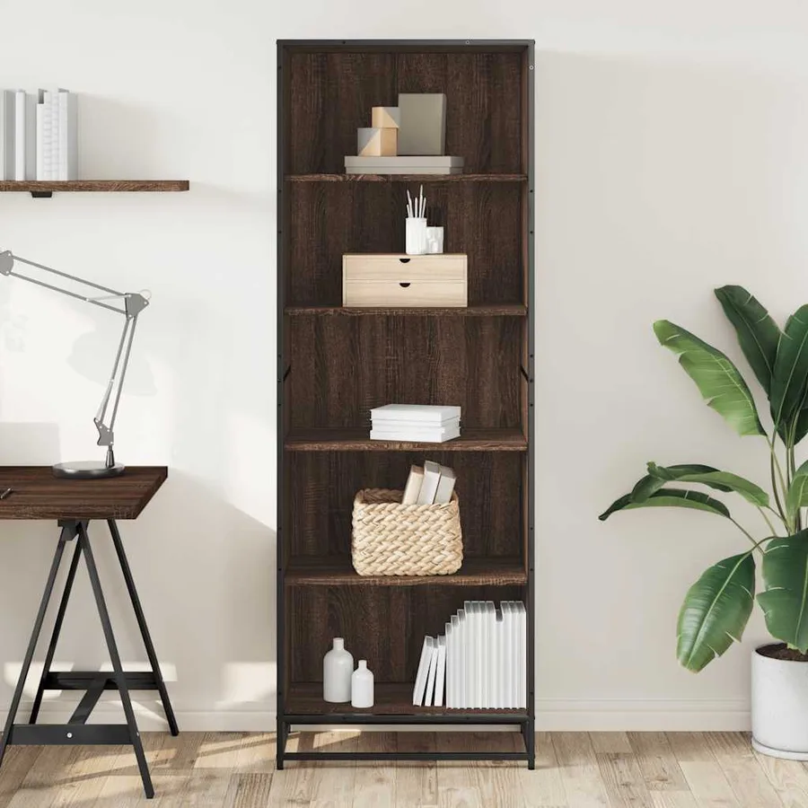 Bibliothèque chêne marron 60x35x170,5 cm bois d'ingénierie - 3