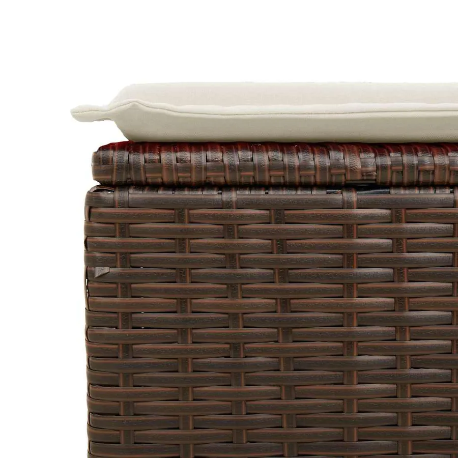 Salon de jardin avec coussins 7 pcs marron résine tressée - 14