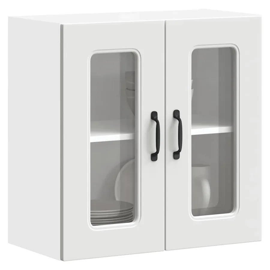 Armoire murale de cuisine avec porte en verre Kalmar blanc