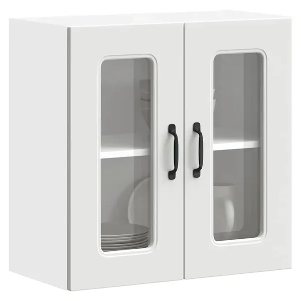 Armoire murale de cuisine avec porte en verre Kalmar blanc