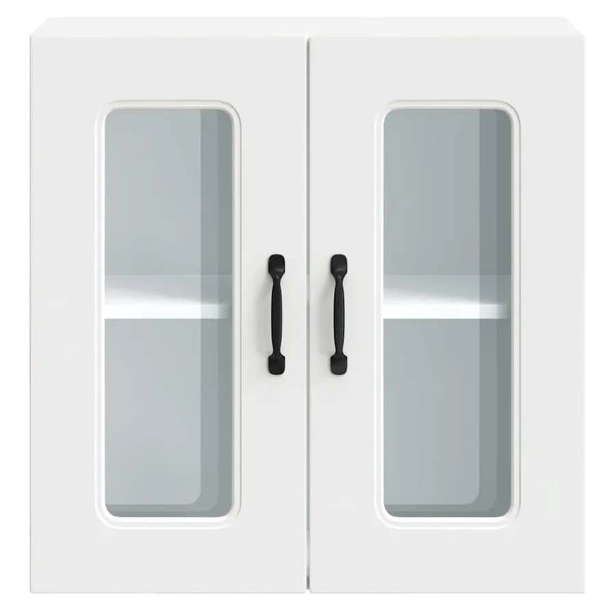 Armoire murale de cuisine avec porte en verre Kalmar blanc - 7