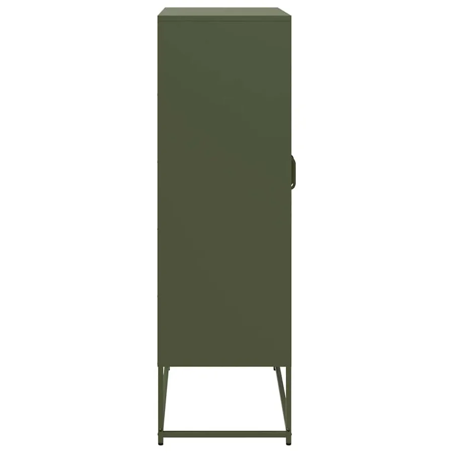 Buffet haut vert olive 68x39x123 cm acier - 7