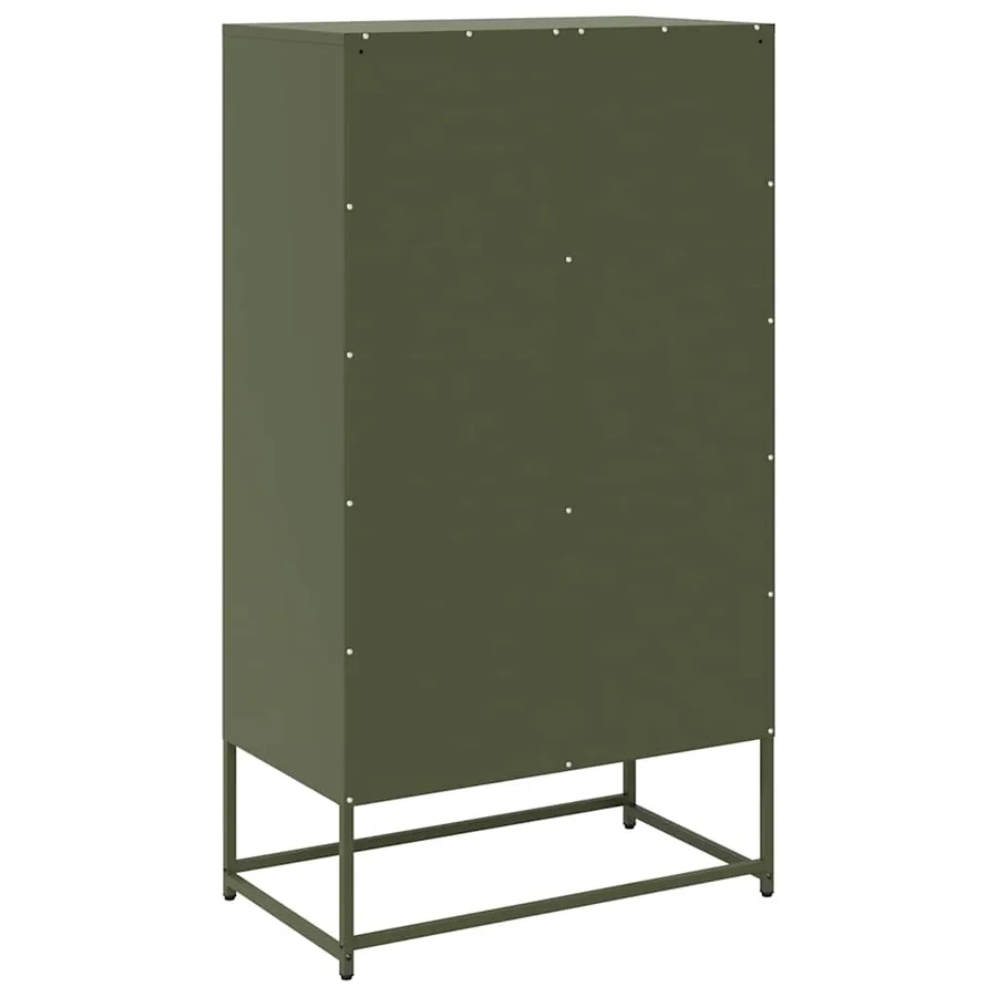 Buffet haut vert olive 68x39x123 cm acier - 8
