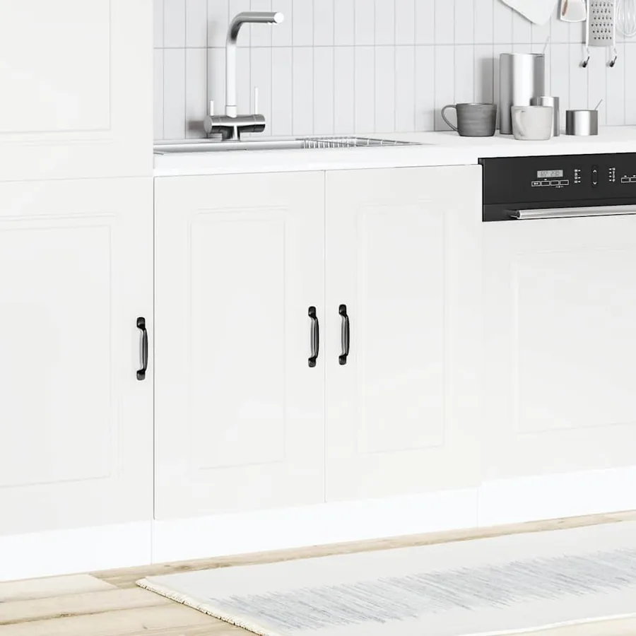 Meuble bas pour évier Kalmar blanc 80x46x81,5cm bois ingénierie