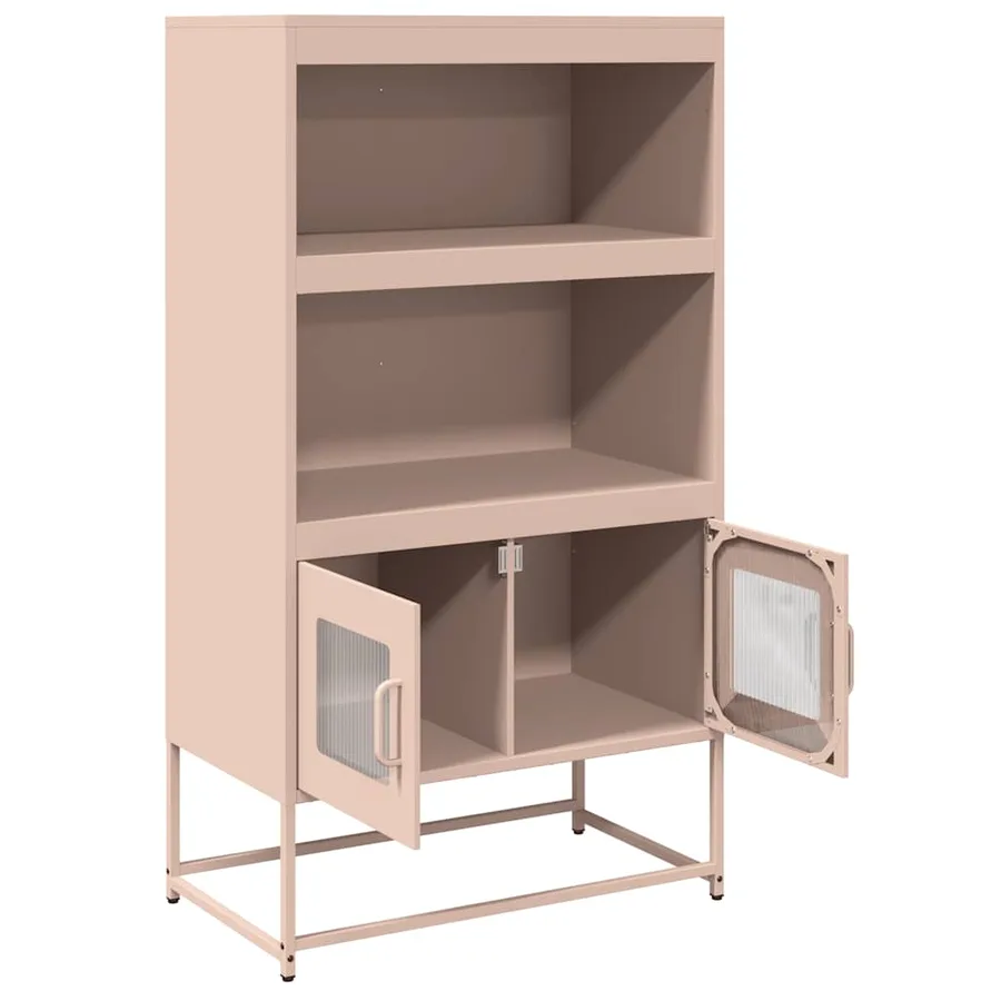 Buffet haut rose 68x39x123 cm acier - 6