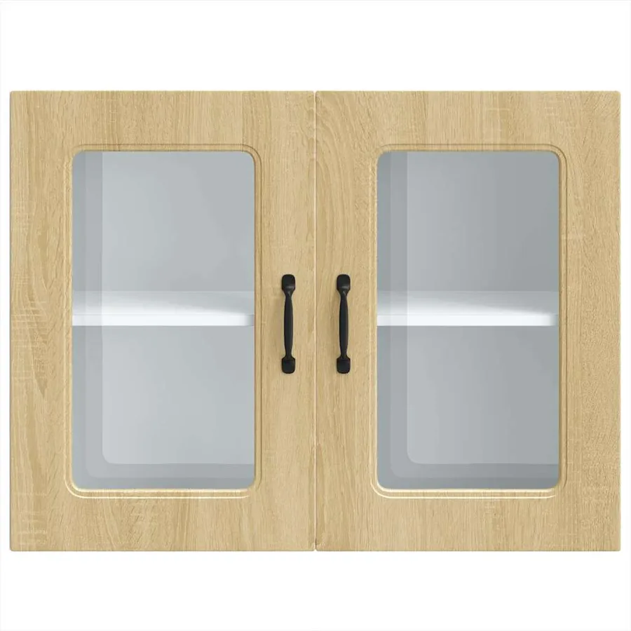 Armoire murale de cuisine avec porte vitrée "Kalmar" en bois d'ingénierie chêne Sonoma - 6