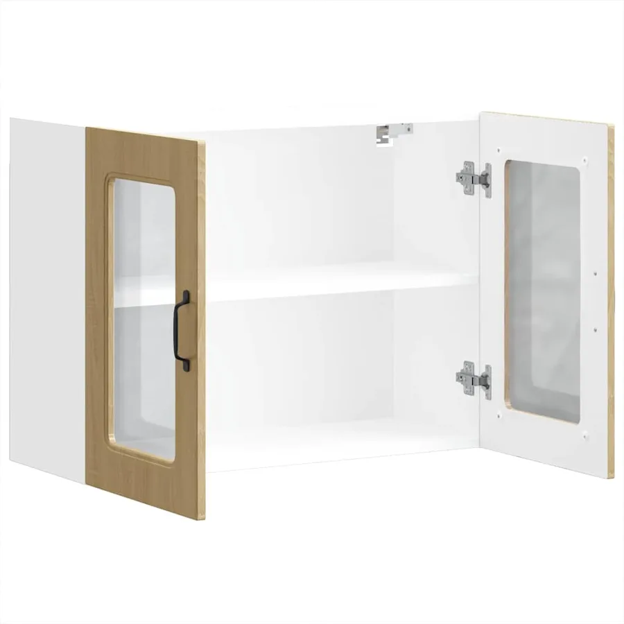 Armoire murale de cuisine avec porte vitrée "Kalmar" en bois d'ingénierie chêne Sonoma - 7