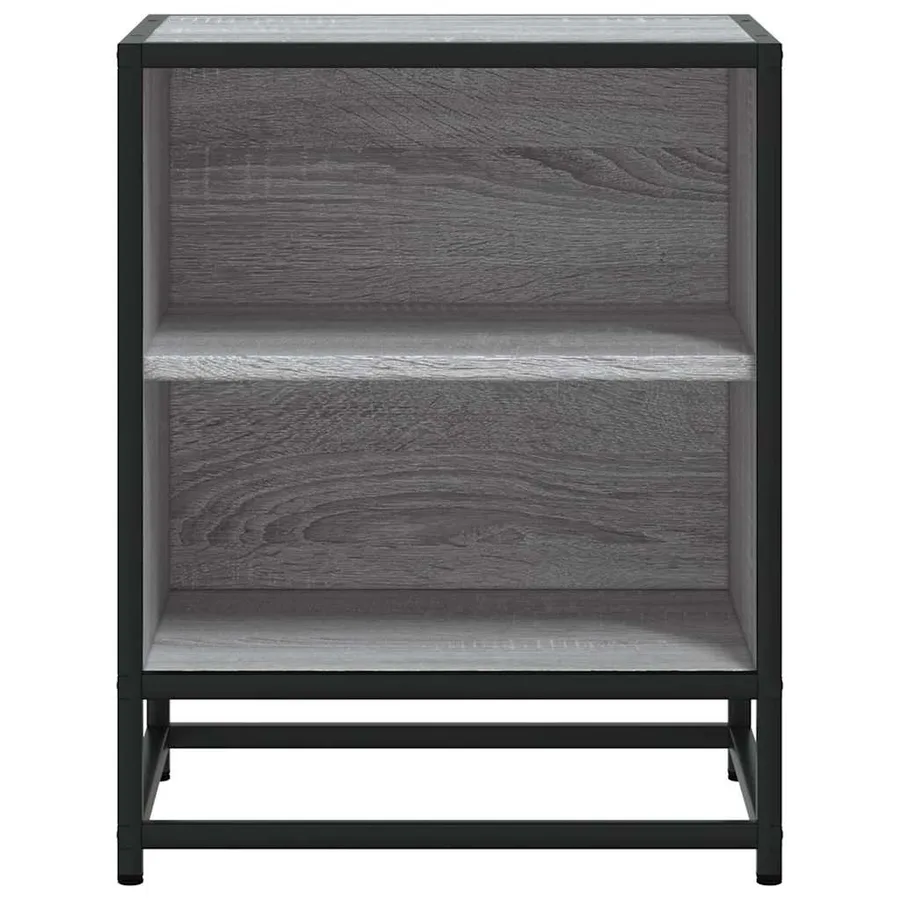 Table de chevet sonoma gris 40x31x50 cm bois d'ingénierie métal - 5