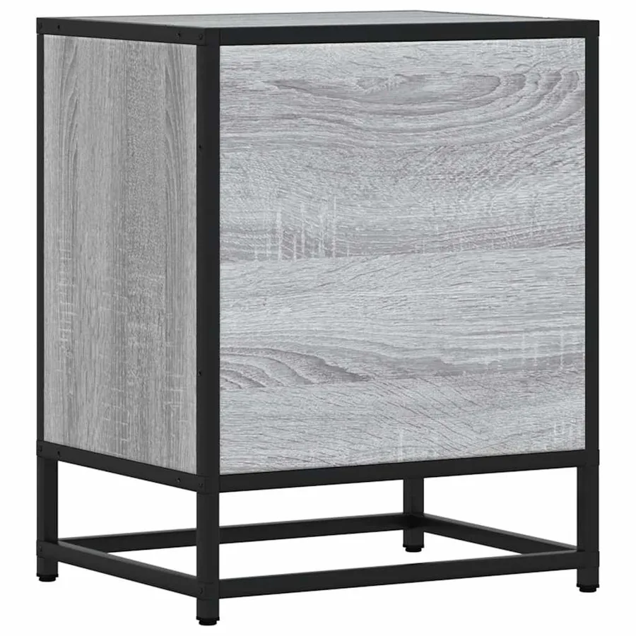 Table de chevet sonoma gris 40x31x50 cm bois d'ingénierie métal - 7