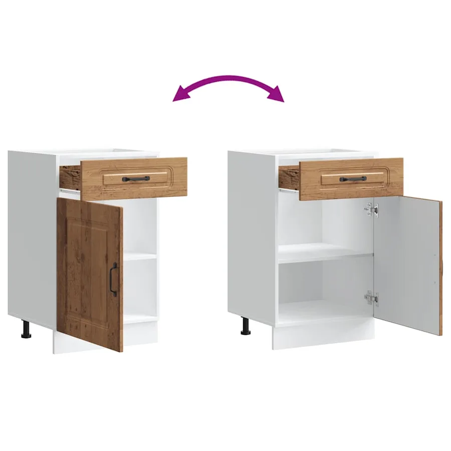 Armoire de cuisine Kalmar vieux bois bois d'ingénierie - 9