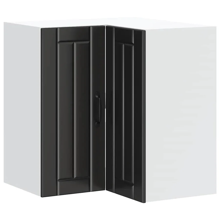 Armoire d'angle murale de cuisine Lucca noir bois d'ingénierie - 2